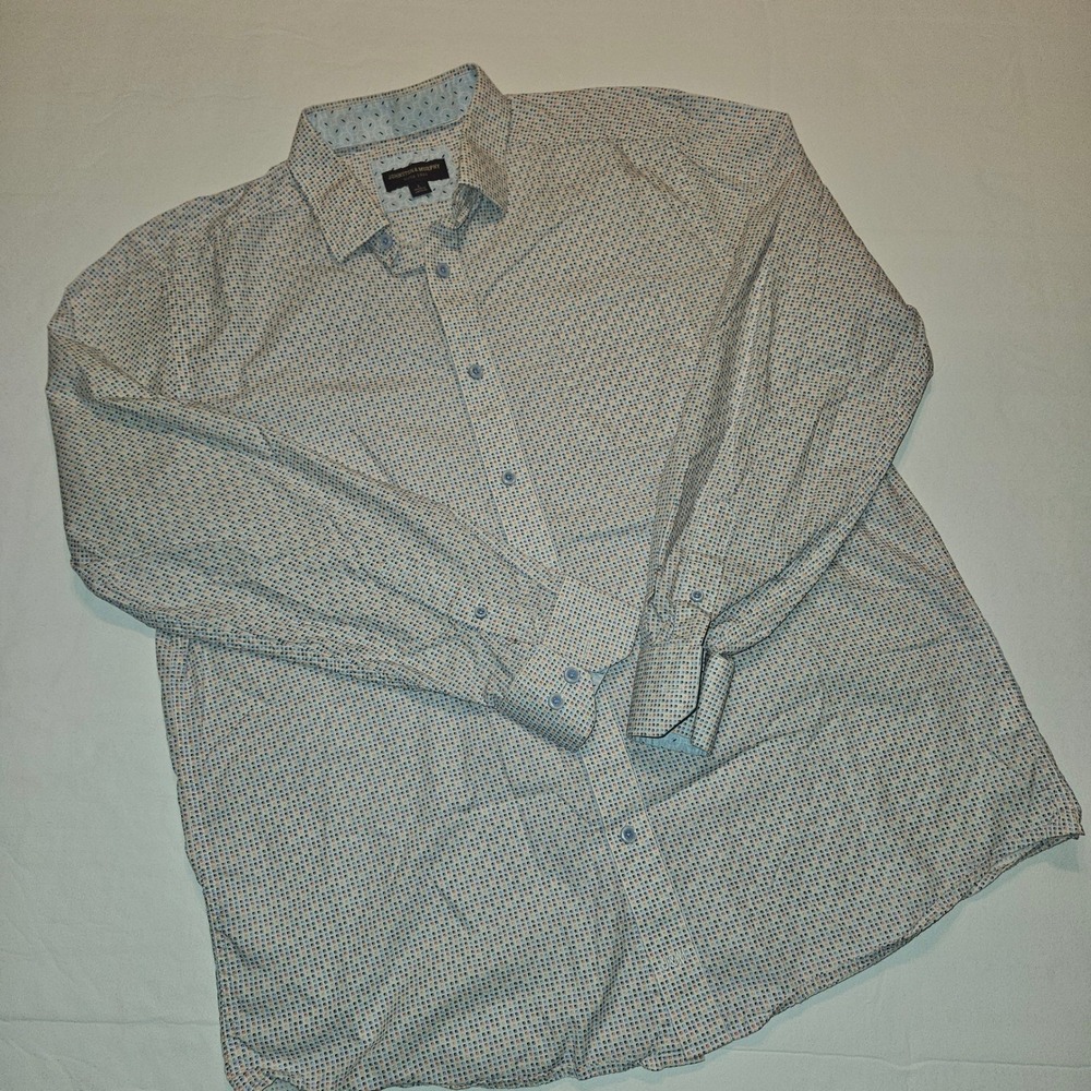 Johnston & Murphy Speckled  Long Sleeve Button-Up~Size L~EUC